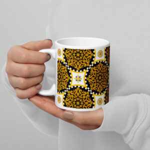 Symbolic 'Jesus Christ conquers' mug in glossy finish
